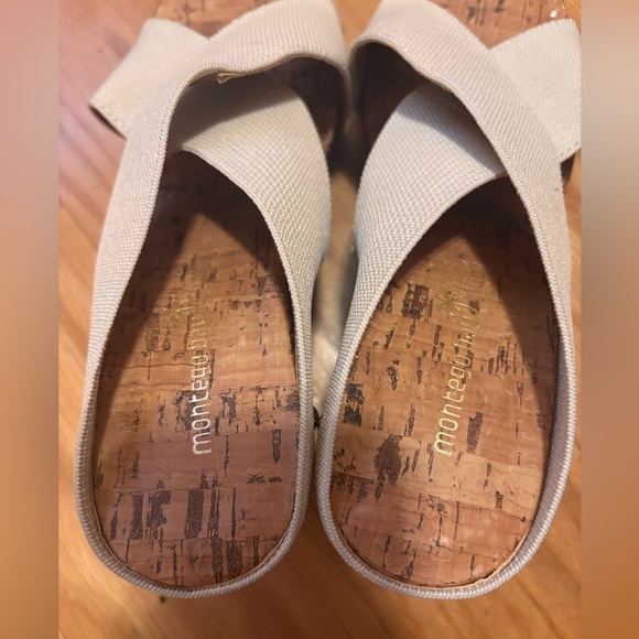 Montego Bay Club Tally Women's 8 Cross Cross Slide Sandal Cork Platform Wedge - Picture 6 of 6